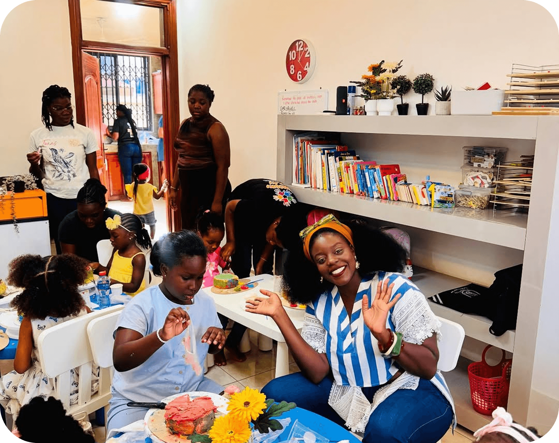 A classroom session with children and teacher
